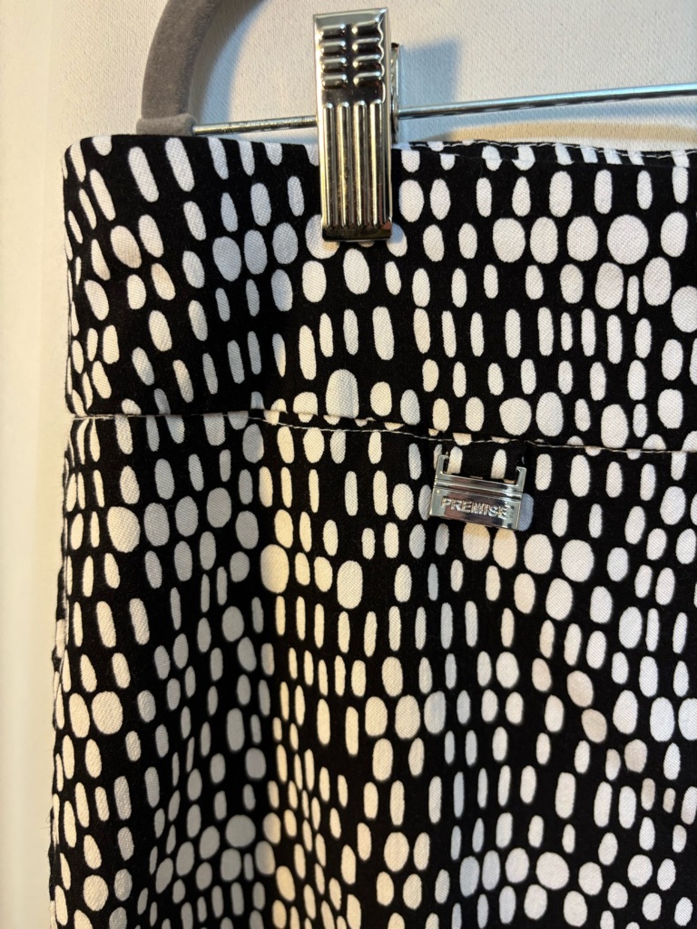 Premise Black White Print Pull On Career Pants 2X Stretch Office Chic - Picture 5 of 6